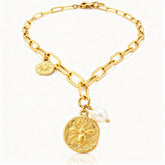 Bee Medallion Charm Necklace
