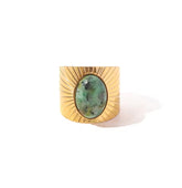 Vintage Stone Wide Band Ring