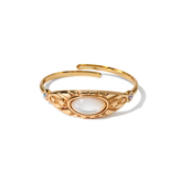 Vintage Star Oval Stone Ring