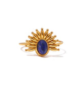 Vintage Sunburst Ring with Gemstone Centerpiece