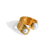 Bold Open Band Pearl Ring