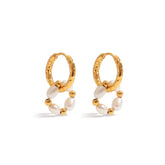 Pearl & Bead Mini Hoop Earrings