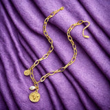 Bee Medallion Charm Necklace