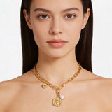 Bee Medallion Charm Necklace