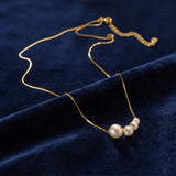 Graduated Pearl Chain Necklace