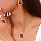 Vintage Cushion-Cut Gemstone Earrings