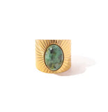 Vintage Stone Wide Band Ring
