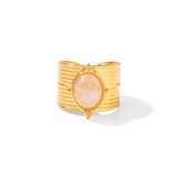 Vintage Oval Stone Wide Band Ring