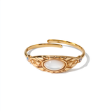 Vintage Star Oval Stone Ring