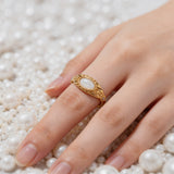 Vintage Star Oval Stone Ring