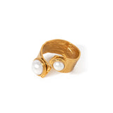 Bold Open Band Pearl Ring