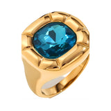 Vintage Square Stone Inlaid Ring
