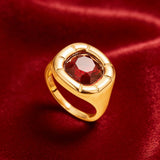 Vintage Square Stone Inlaid Ring