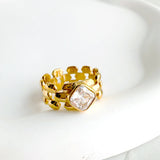Vintage Square Stone Ring