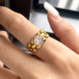 Vintage Square Stone Ring