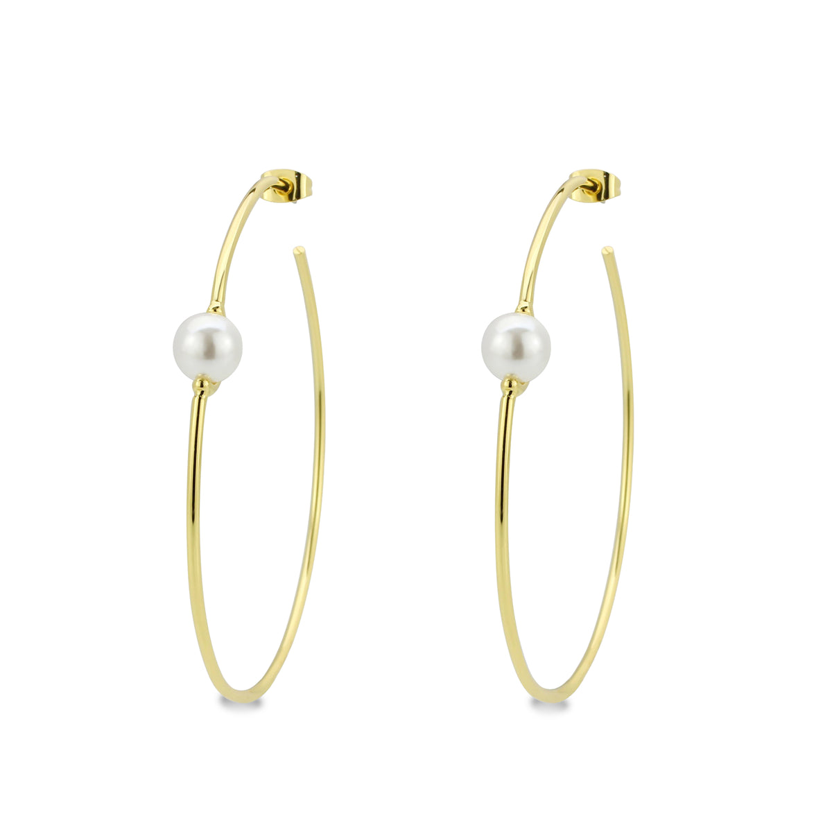 Hoop Pearl Earrings