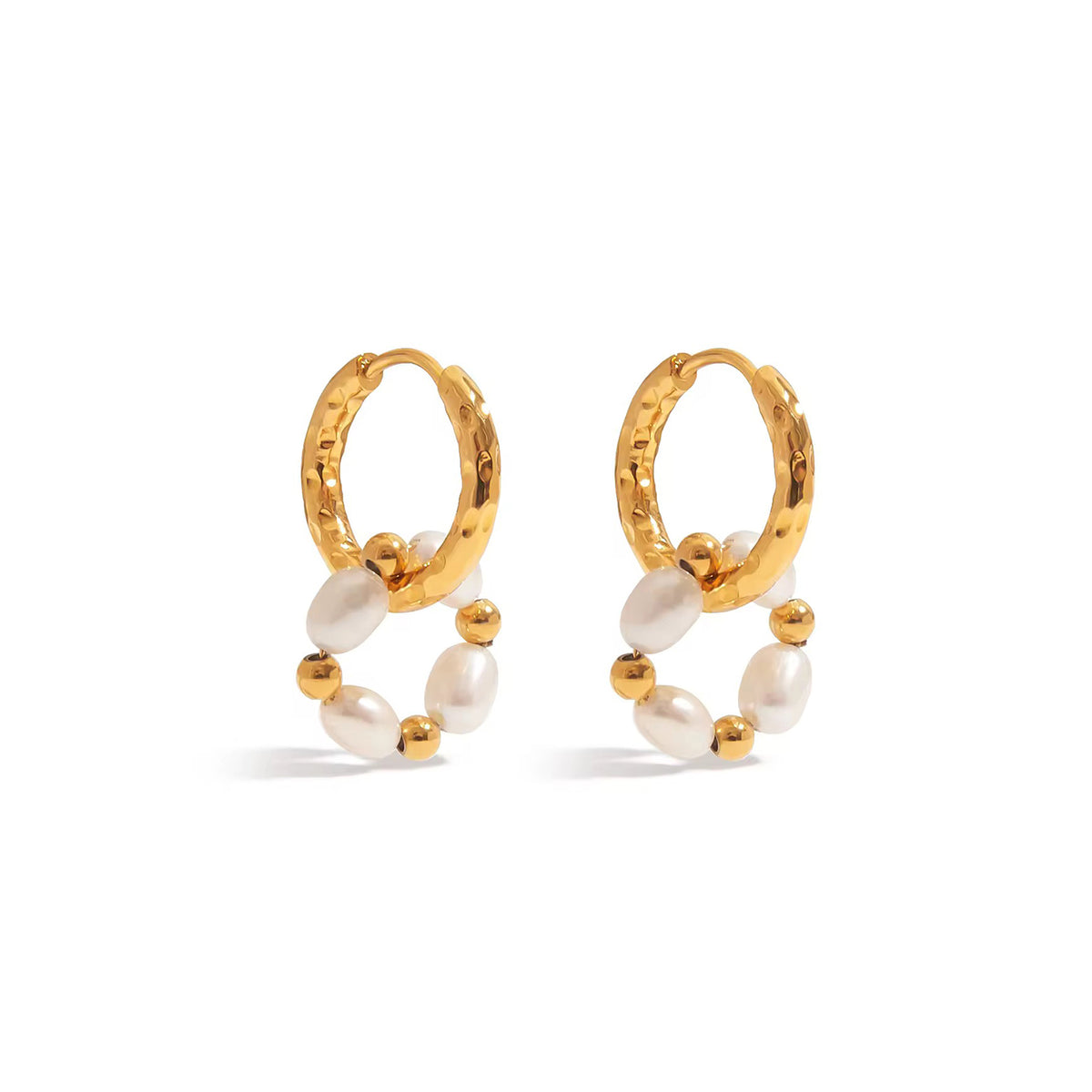 Pearl & Bead Mini Hoop Earrings