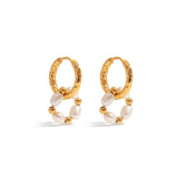 Pearl & Bead Mini Hoop Earrings