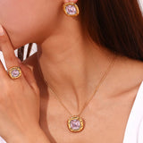 Vintage Cushion-Cut Gemstone Earrings
