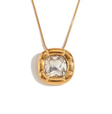Vintage Cushion-Cut Gemstone Necklace
