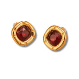 Vintage Cushion-Cut Gemstone Earrings